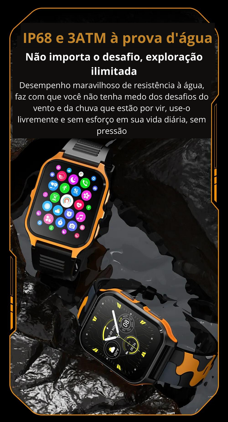 Relógio SportWatch Pro inteligente para homens, chamada bluetooth, smartwatch para xiaomi, android, ios, ip68 relógio de fitness impermeável, 1.9"