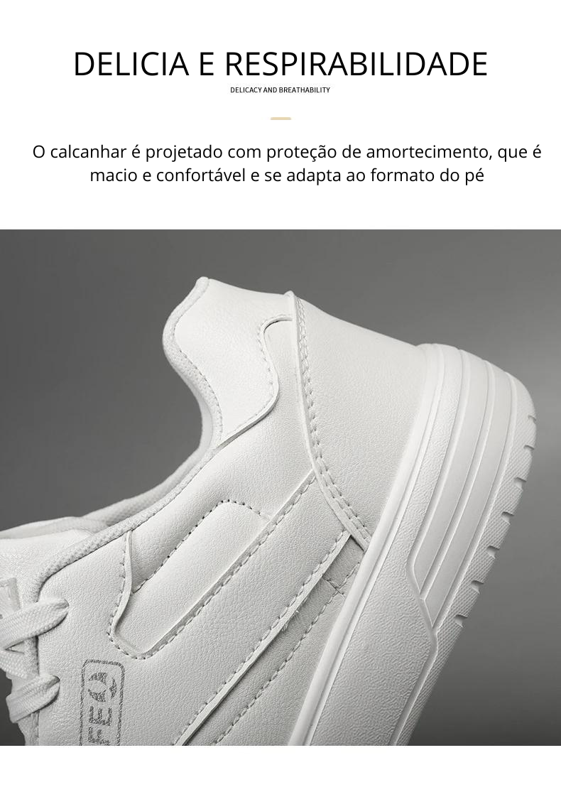 Sapatilha Mocassim branca leve e confortável para homens, tênis de corrida ao ar livre, novo