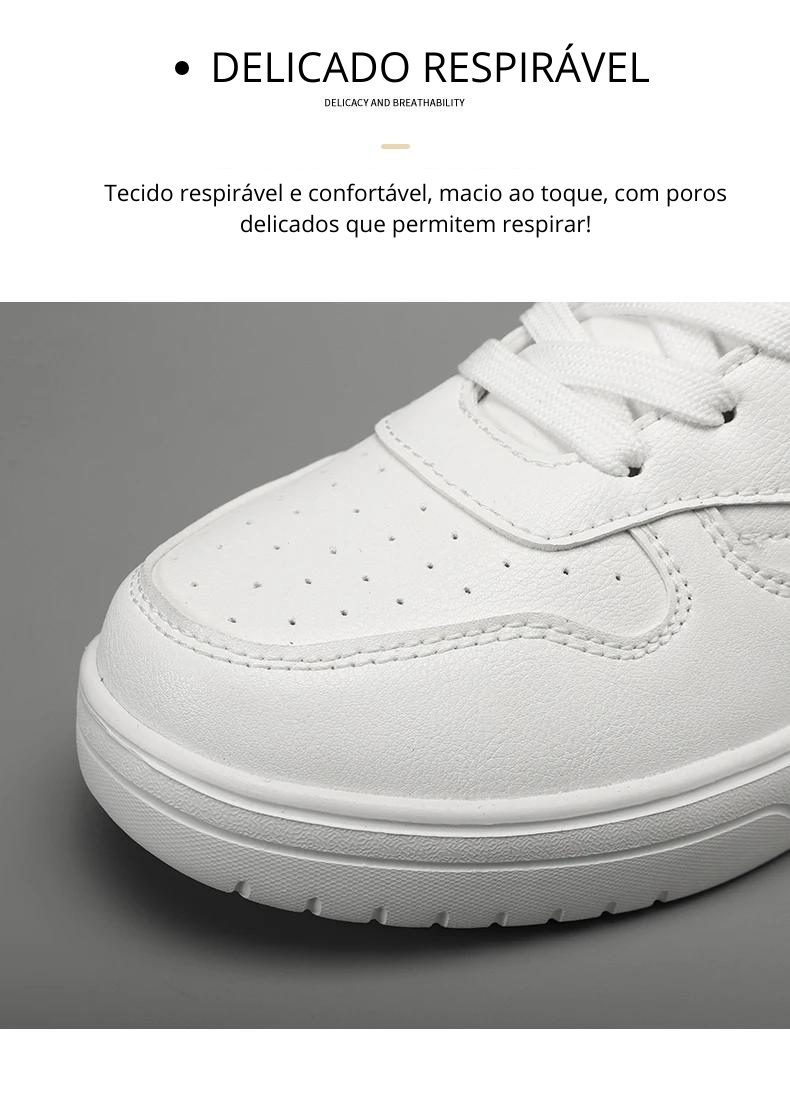 Sapatilha Mocassim branca leve e confortável para homens, tênis de corrida ao ar livre, novo