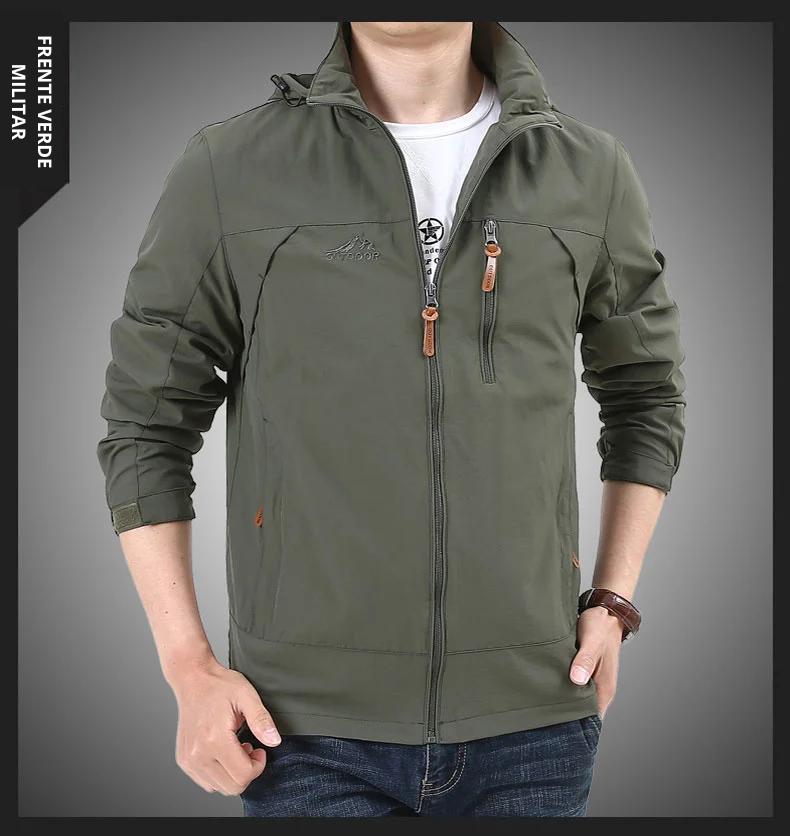 Jaqueta militar tática de caça Gorpcore masculina, quebra-vento impermeável casual, casaco masculino com bolso, roupas de trabalho, outono