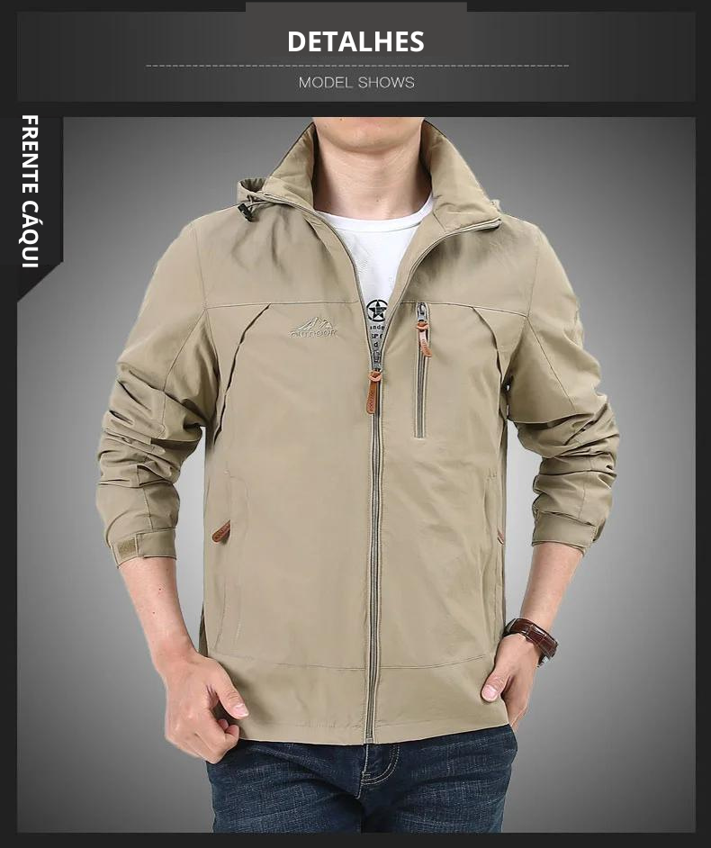 Jaqueta militar tática de caça Gorpcore masculina, quebra-vento impermeável casual, casaco masculino com bolso, roupas de trabalho, outono