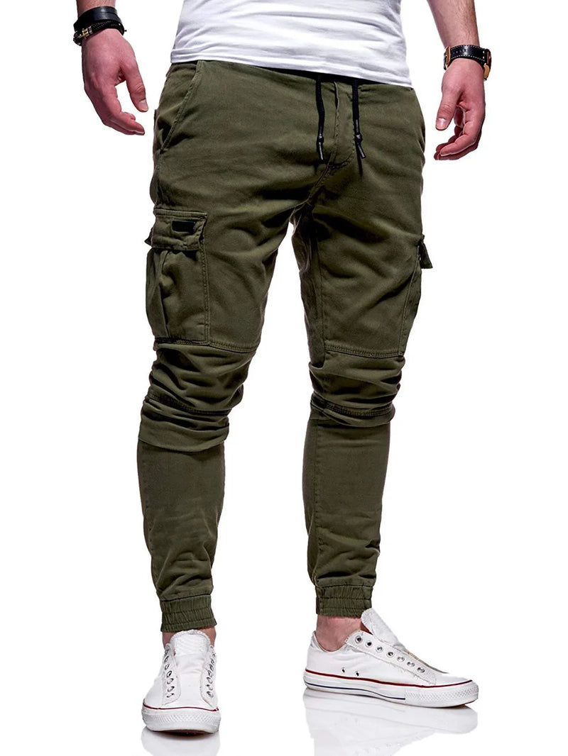 Calça cargo multibolsos masculina, calça casual de moda moda urbana, moletom de ginástica fitness, moda