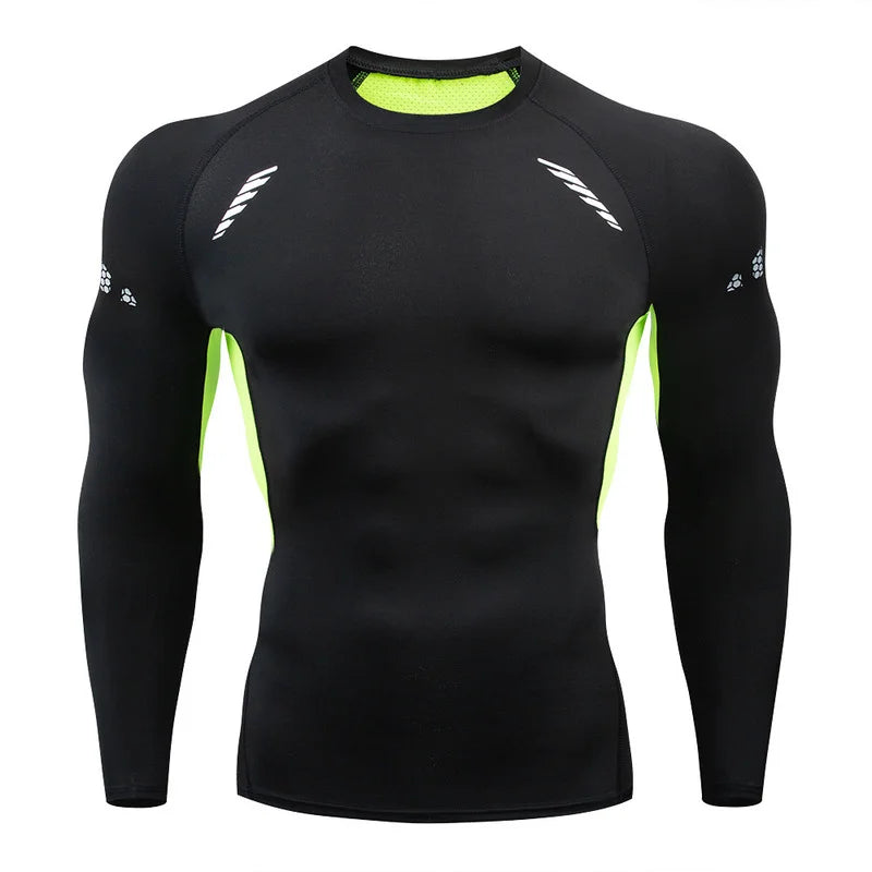 Camiseta de compressão rápida para homens, Sport, Tops de Fitness, camisas apertadas alta qualidade