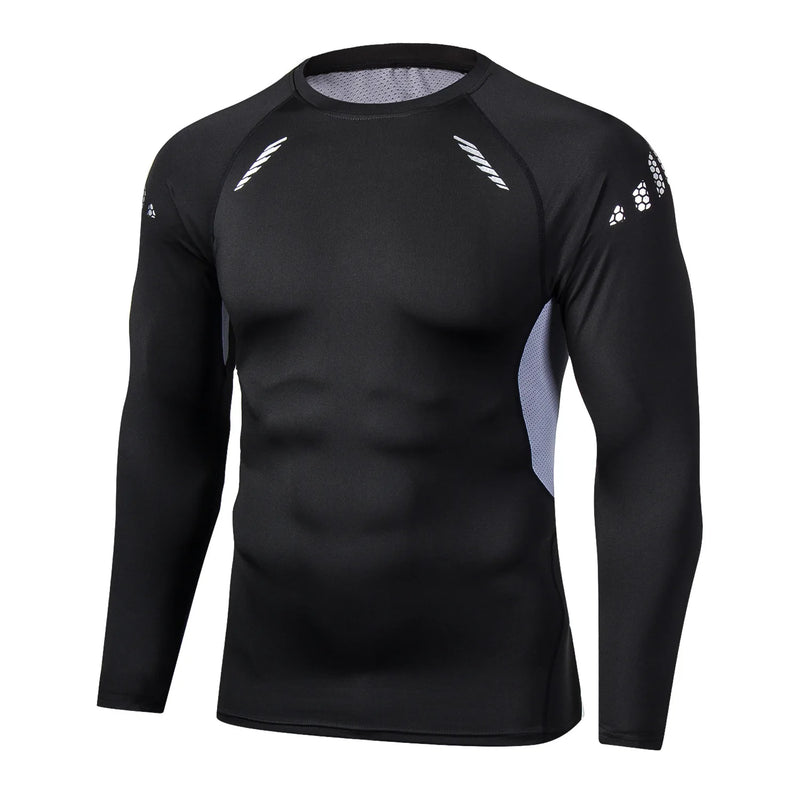 Camiseta de compressão rápida para homens, Sport, Tops de Fitness, camisas apertadas alta qualidade