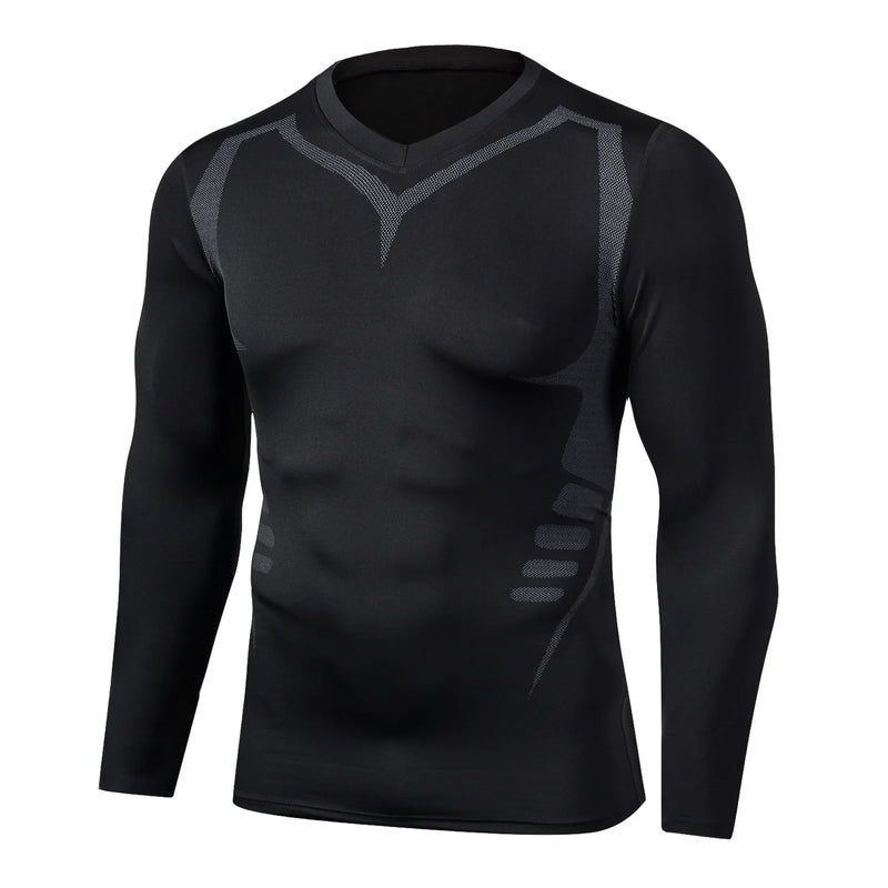 Camiseta de compressão rápida para homens, Sport, Tops de Fitness, camisas apertadas alta qualidade