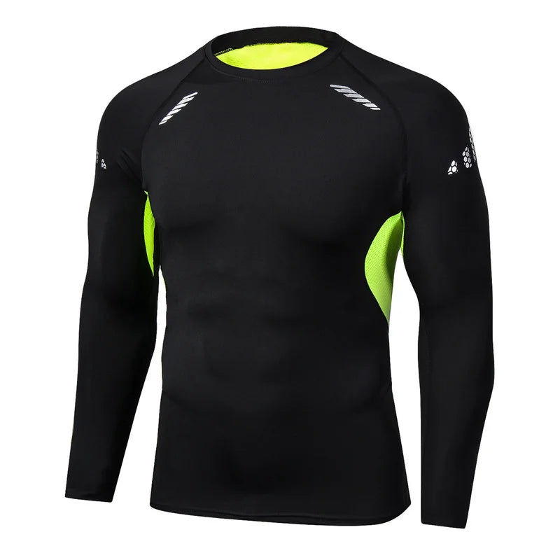 Camiseta de compressão rápida para homens, Sport, Tops de Fitness, camisas apertadas alta qualidade