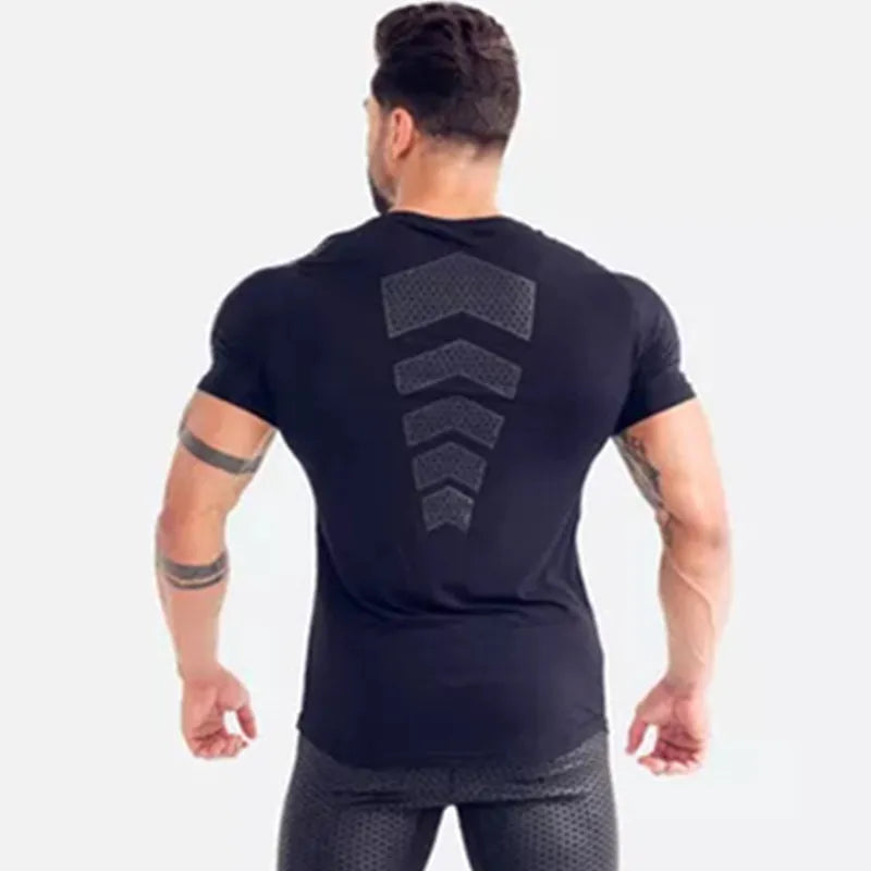 Camisa de compressão Fitness seca rápida masculina,esporte,musculação.