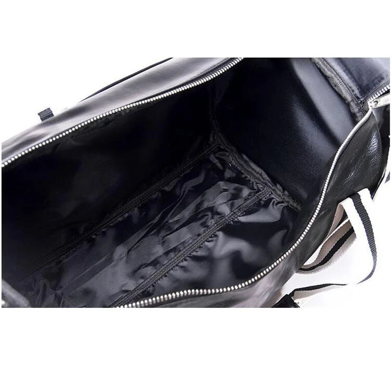 Saco de ginástica esportiva com bolso para homens, Bolsas de ombro com sapatos, Fitness, bolsa de viagem de couro impermeável