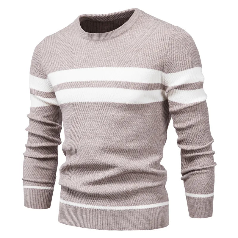 Novo Outono Pullover Camisa dos homens O-pescoço Manga Longa Quente Magro Camisolas Homens Moda Casual Camisola Homens Roupas