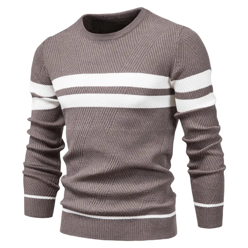 Novo Outono Pullover Camisa dos homens O-pescoço Manga Longa Quente Magro Camisolas Homens Moda Casual Camisola Homens Roupas