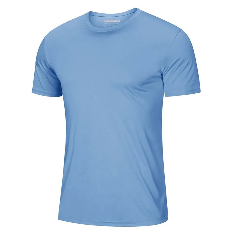 Camisas de desempenho de proteção solar masculina,casual verão suave dos homens anti-uv pele ginásio esportes.