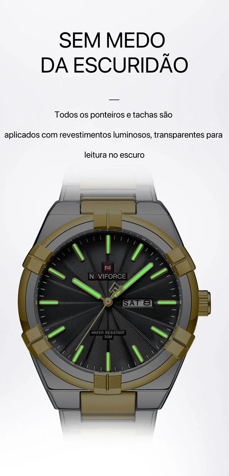 Relógio Moonphase clássico de pulso casual de aço inoxidável impermeável masculino, relógios quartzo originais, design de moda