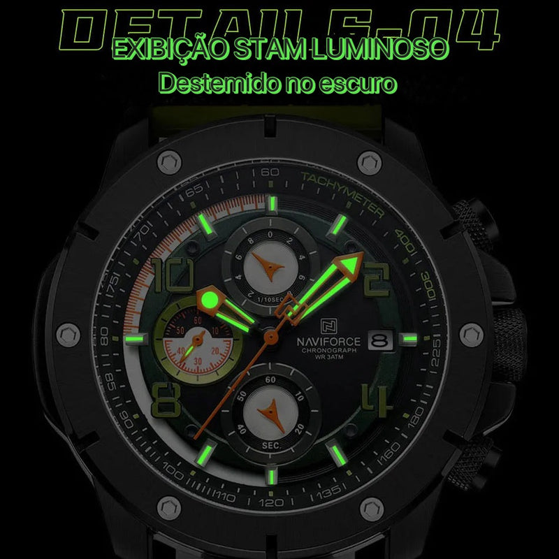 Relógio Explorer de pulseira de silicone de luxo masculino, quartzo, calendário, militar, esporte, cronógrafo, relógio luminoso, moda