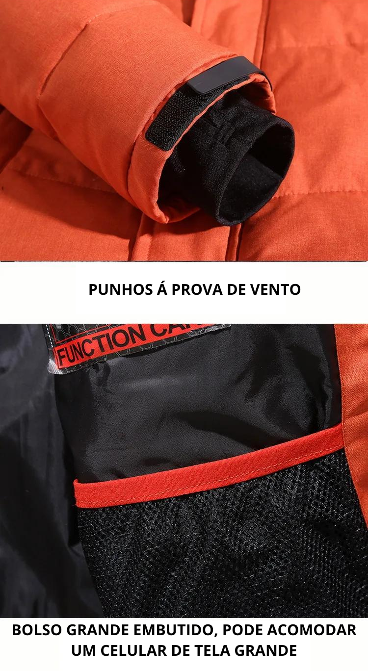 Jaqueta Duarte com capuz de pato branco masculino, casaco grosso quente, sobretudo masculino casual, parka térmica, inverno de alta qualidade