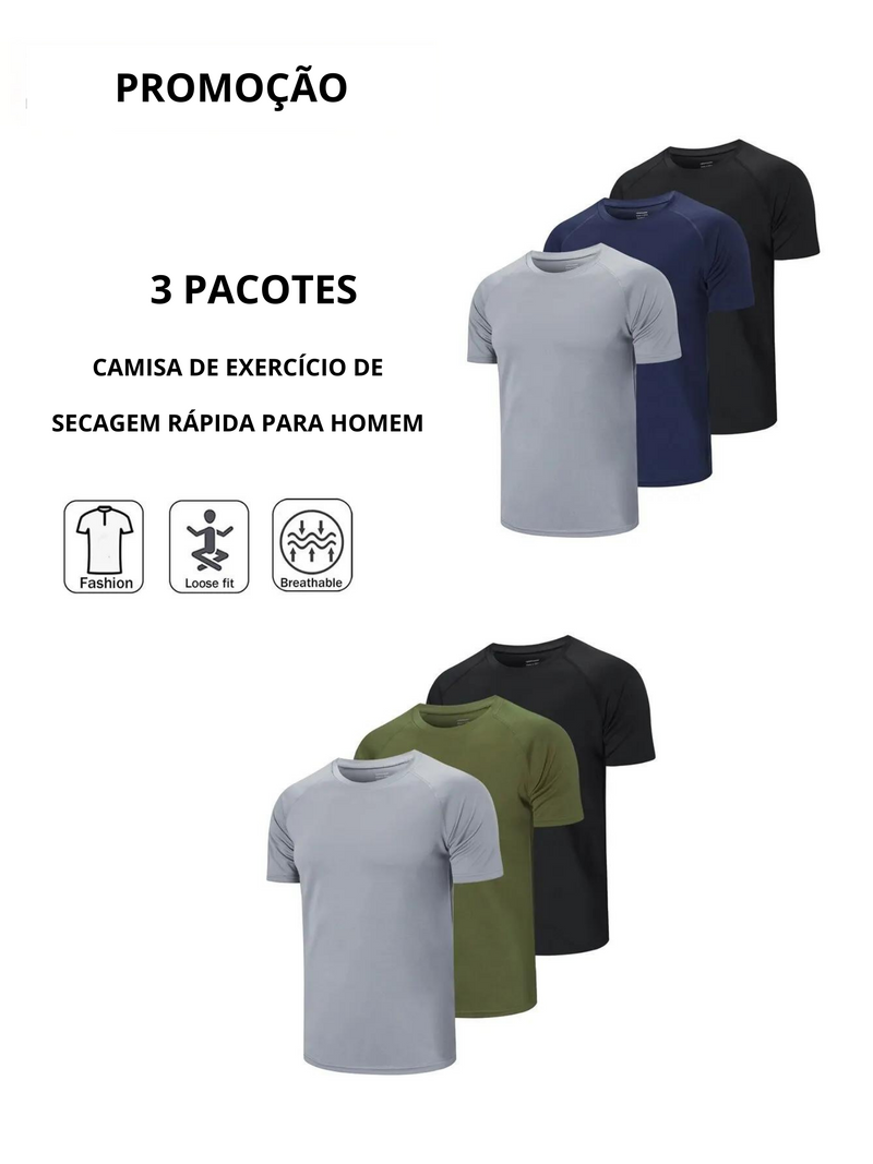 Kit promocional compre 1 pacote leve 2.Tops,esporte Fitness Respirável conforto e qualidade camisetas casuais