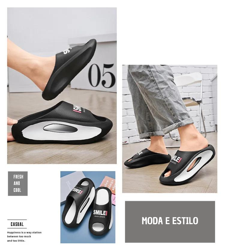 Sandálias Soft de fundo grosso masculinas, chinelos macios, tênis de praia casual, novo