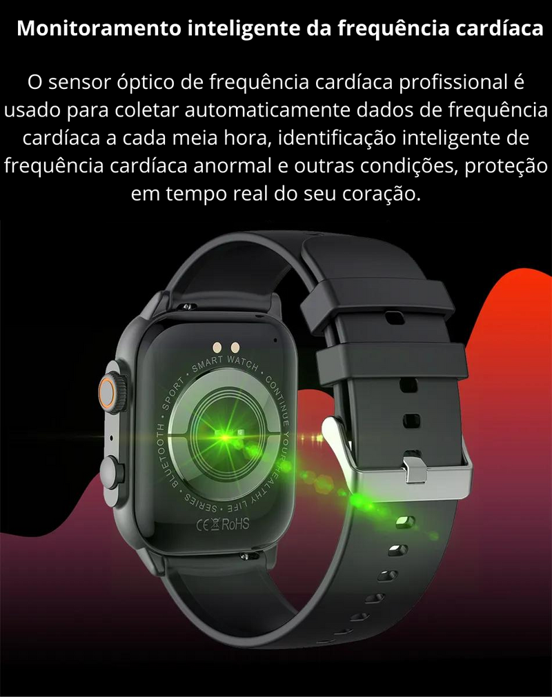 Relógio Inteligente novo lançamento para Homens,Chamada Bluetooth, Ultra Série 8, NFC Smartwatch, IOS, Android, Tela AMOLED 2.0 ", Esporte, Novo