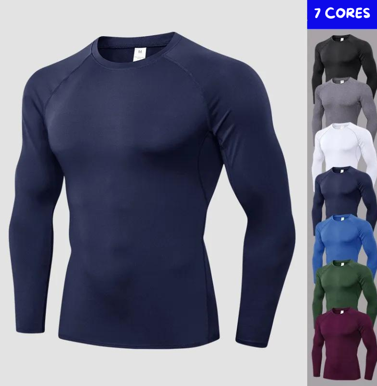 Camisas de compressão masculinas, manga longa, tops de corrida, legal seco, camada de base, camisetas esportivas