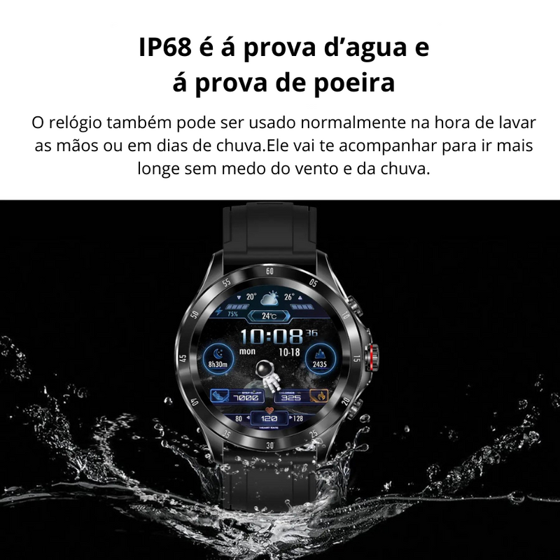 Relógio Adventurer para homens,impermeável,Relógio inteligente Bluetooth,Atender chamada,Termômetro, Esporte.