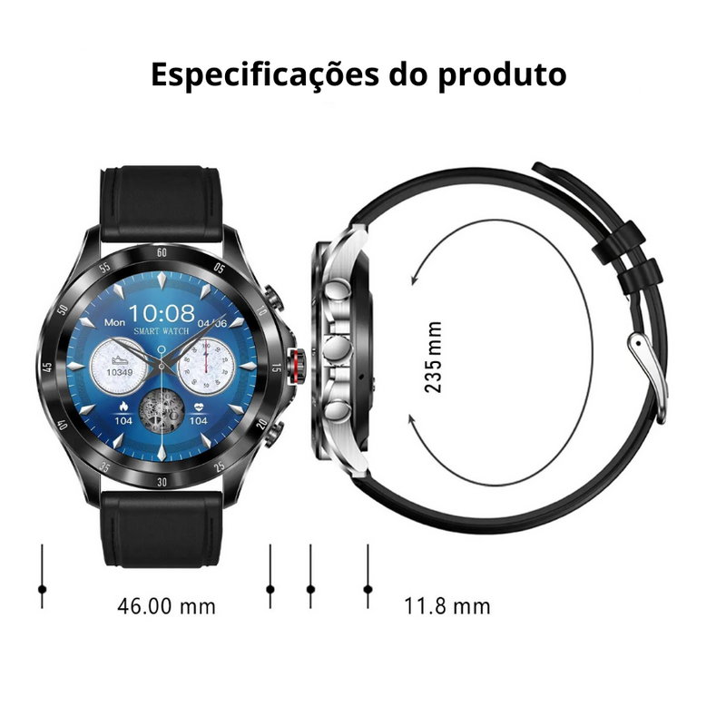 Relógio Adventurer para homens,impermeável,Relógio inteligente Bluetooth,Atender chamada,Termômetro, Esporte.