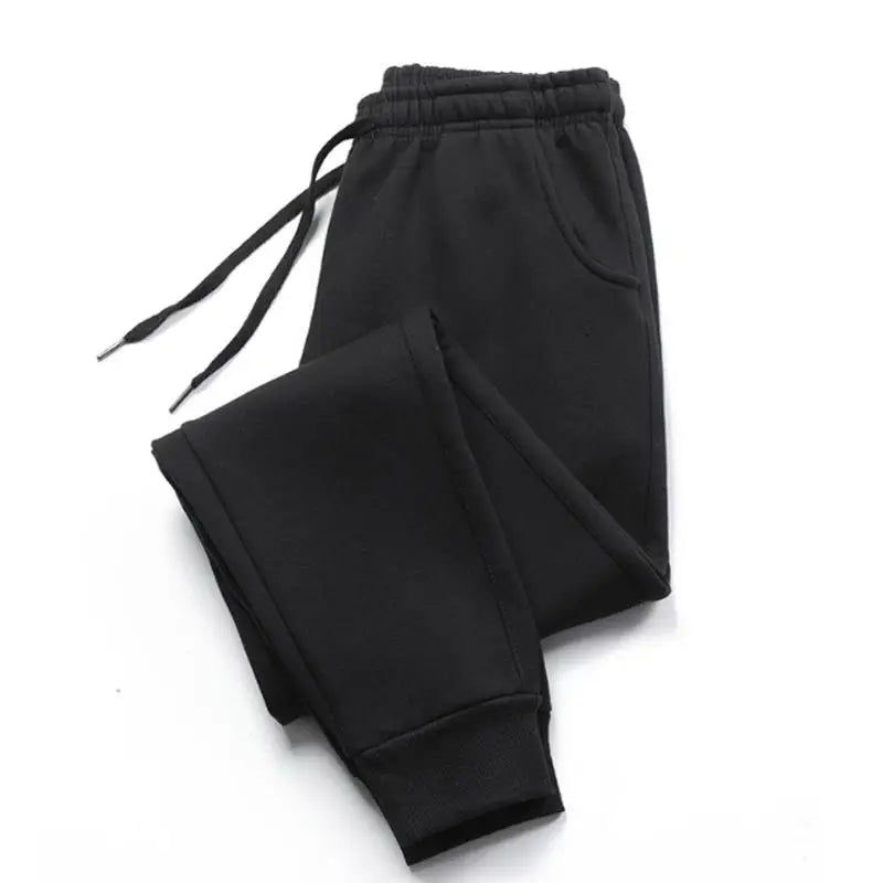 Moletom casual de lã masculino, calça de jogging longa, calça esportiva macia, outono e inverno, 5 cores