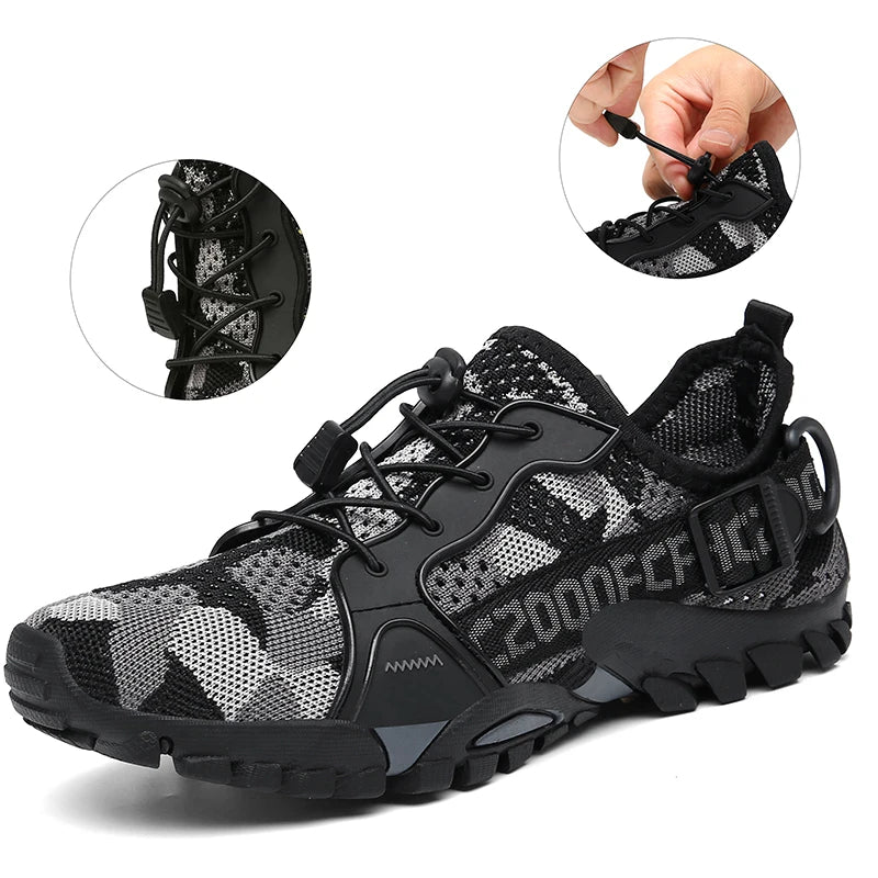 Sapatos de caminhada antiderrapantes para homens, respiráveis, de praia, vadear, tênis de treinamento, ao ar livre