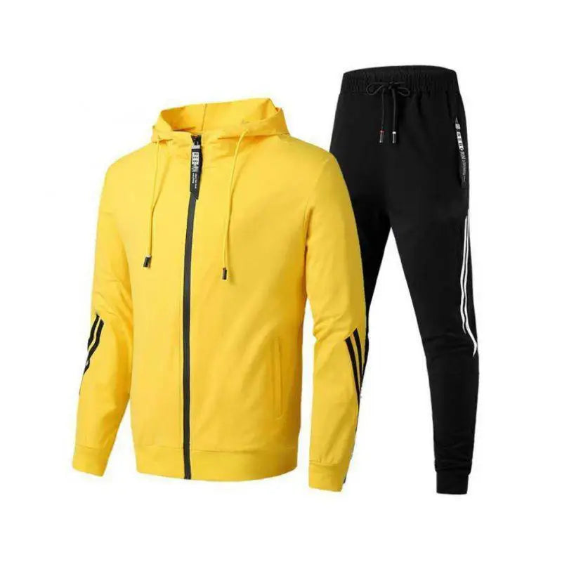 Conjunto de treino para homens, hoodies cor sólida e moletom de cordão, ajuste solto, lazer sportswear, inverno