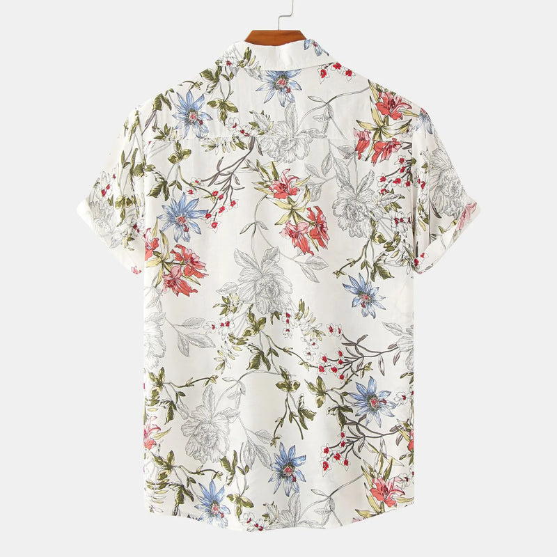 Camisas Riviera novo floral masculino casual camisas de manga curta camisas florais para homem