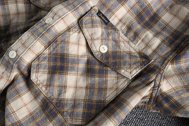 Camisa xadrez com ferramentas retrô masculina, jaqueta American, lixamento de flanela confortável, casual, outono e inverno