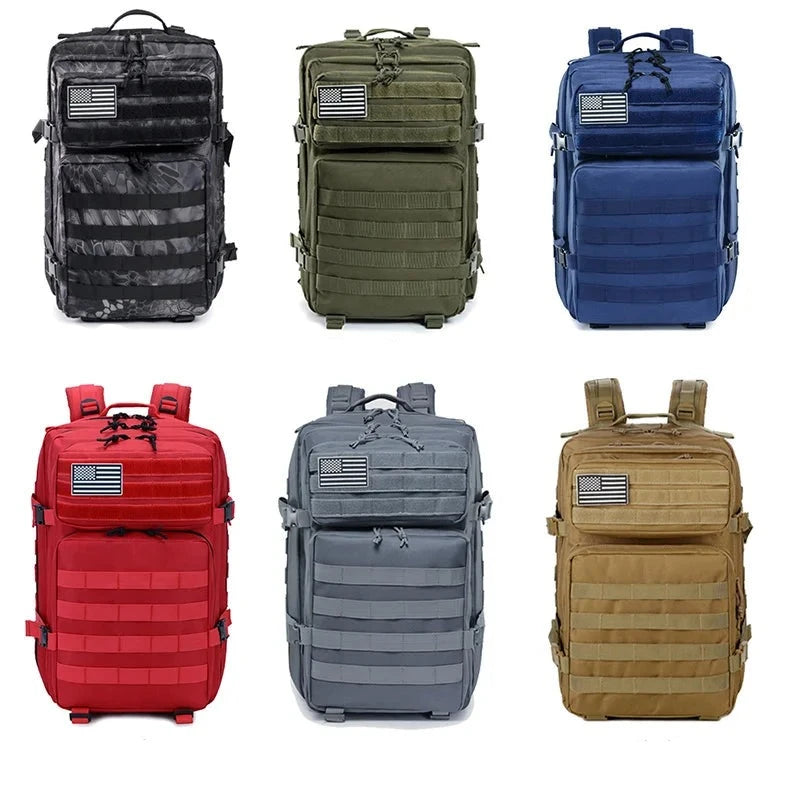 Táticas de Grande Capacidade para Homens, caminhada e acampamento Mochila, Sacos de Caminhadas, 45L