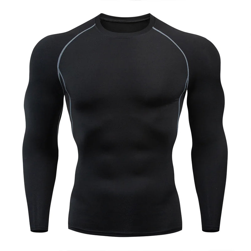 Camiseta de compressão rápida para homens, Sport, Tops de Fitness, camisas apertadas alta qualidade