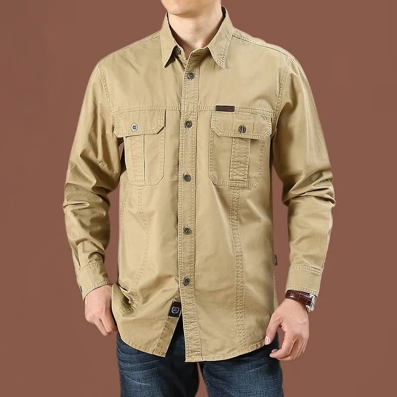 Camisa De Algodão Casual Alta Qualidade Camisa Militar Camisa Marca Roupas Blusas Pretas 5XL