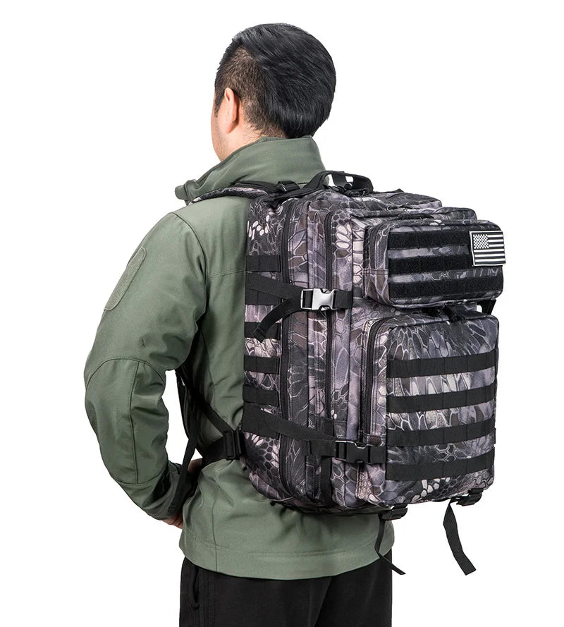 Táticas de Grande Capacidade para Homens, caminhada e acampamento Mochila, Sacos de Caminhadas, 45L