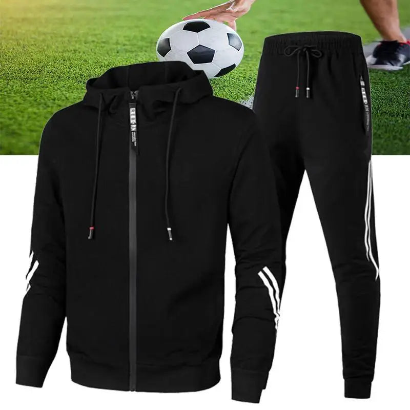 Conjunto de treino para homens, hoodies cor sólida e moletom de cordão, ajuste solto, lazer sportswear, inverno