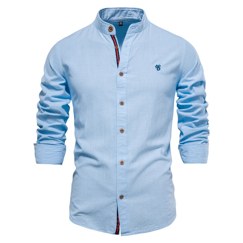 camisa social masculina cor sólida de alta qualidade camisa manga longa para homens lapela casual camisas sociais masculinas