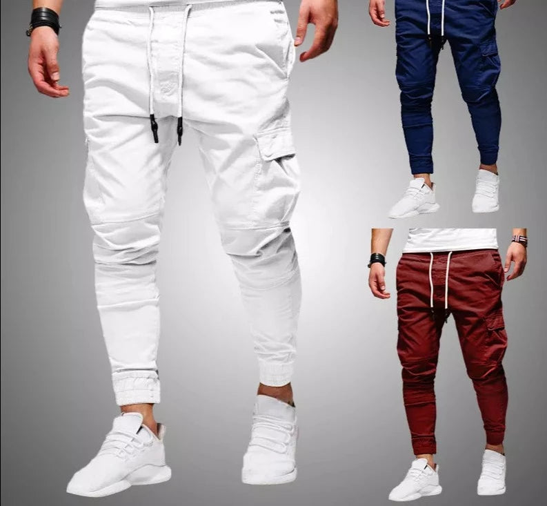 Calça cargo multibolsos masculina, calça casual de moda moda urbana, moletom de ginástica fitness, moda