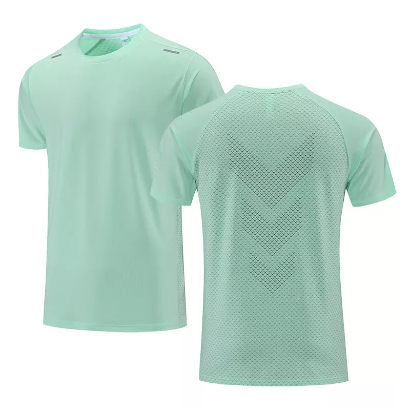 Camiseta seca rápida masculina, Top esportivo fitness, camisa de treinamento de ginástica, jogging respirável, roupa esportiva casual