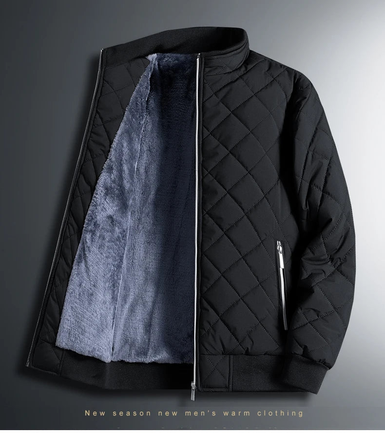 Jaqueta de lã acolchoada masculina, casacos quentes engrossados masculinos,jaqueta bomber, parkas, inverno moda