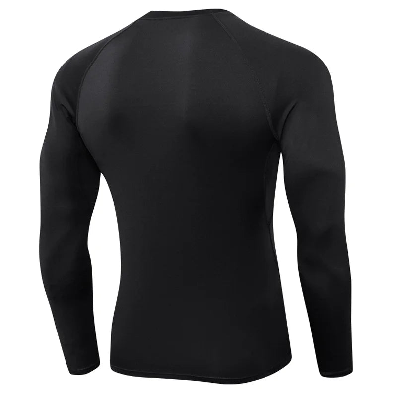 Camisas de compressão masculinas, manga longa, tops de corrida, legal seco, camada de base, camisetas esportivas