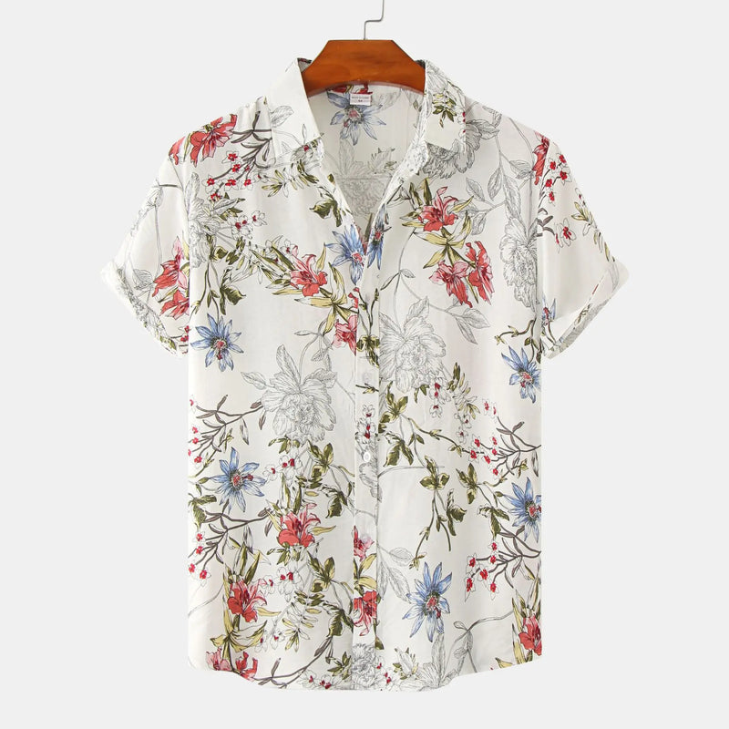 Camisas Riviera novo floral masculino casual camisas de manga curta camisas florais para homem