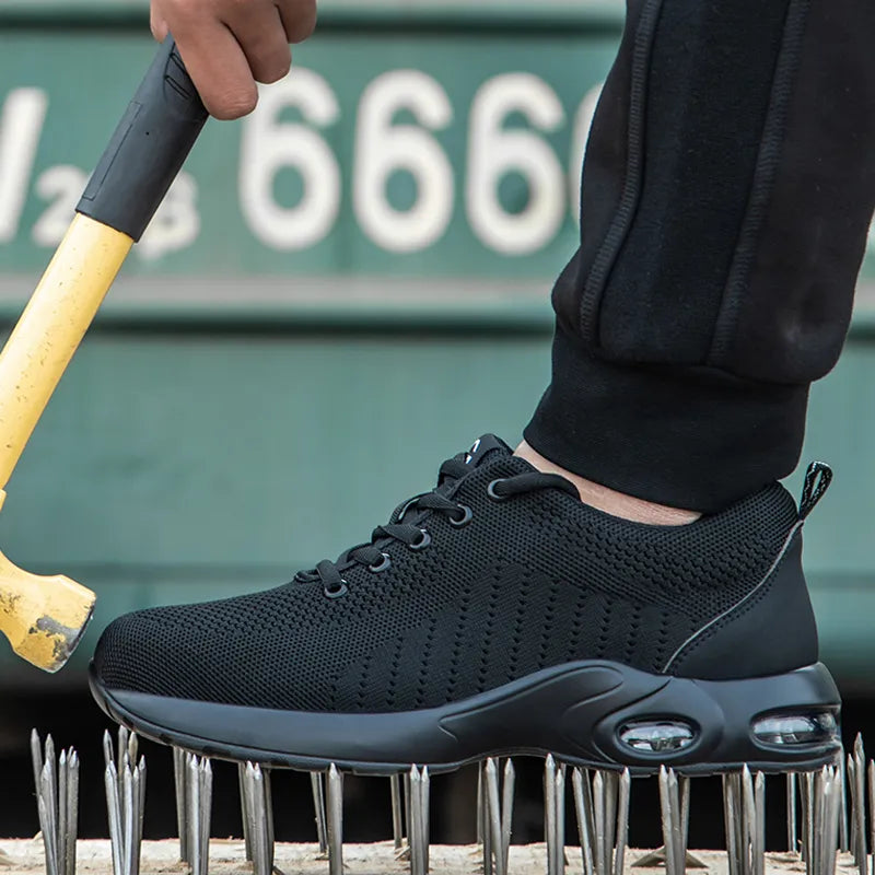 Sapatos de segurança do trabalho,sapatilhas de trabalho respirável, sapatilhas de aço, sapato protetor de segurança antipunção, verão