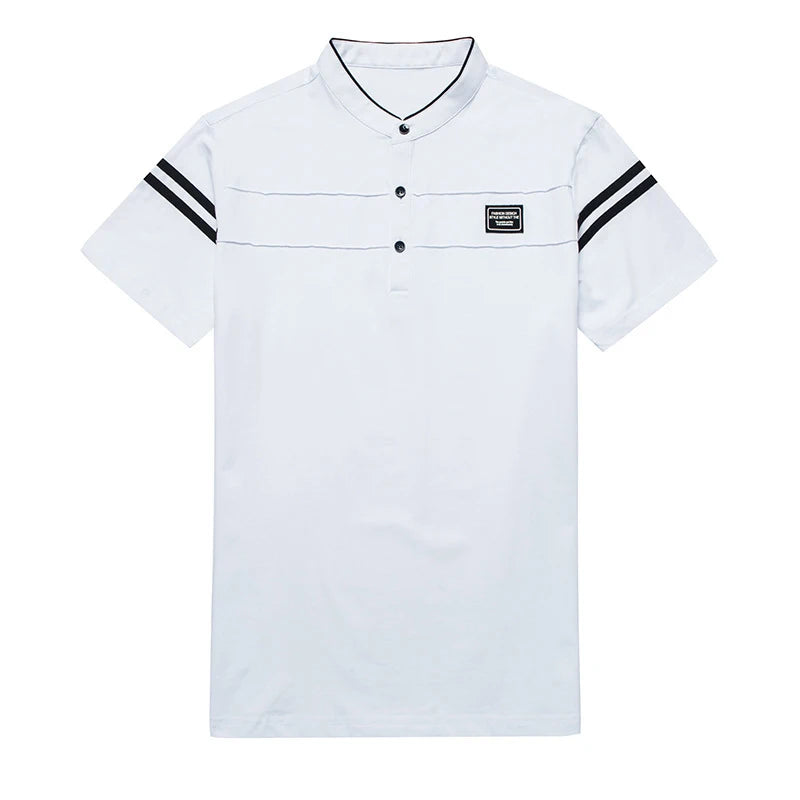 Camiseta polo manga curta masculina, blusa respirável, gola em pé, casual, confortável, moda