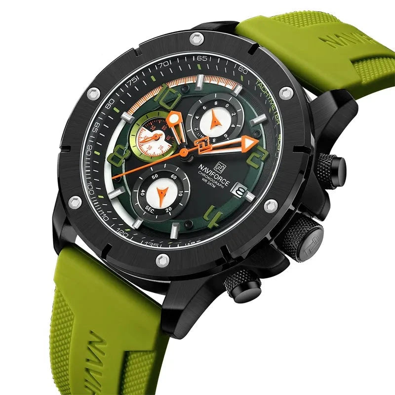 Relógio Explorer de pulseira de silicone de luxo masculino, quartzo, calendário, militar, esporte, cronógrafo, relógio luminoso, moda