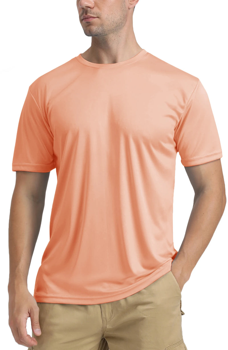 Camisas de desempenho de proteção solar masculina,casual verão suave dos homens anti-uv pele ginásio esportes.