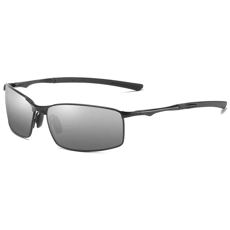 Óculos polarizado para homens, óculos de sol masculinos quadrados de metal, antibrilho viajando tons, alta qualidade, elegante, moda ao ar livre