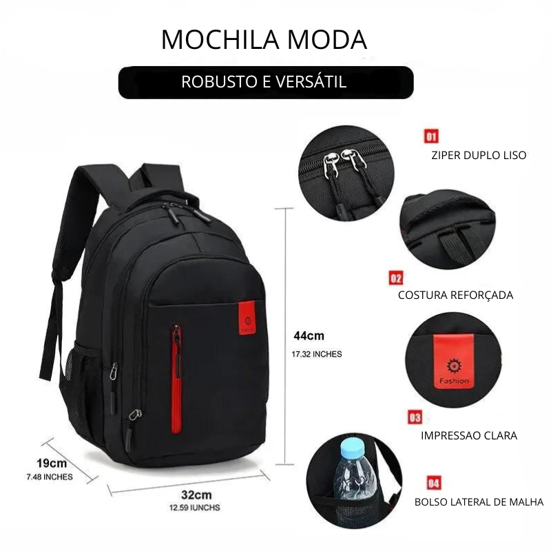 Azul vermelho escola exterior impermeável uso diário estudante mochila