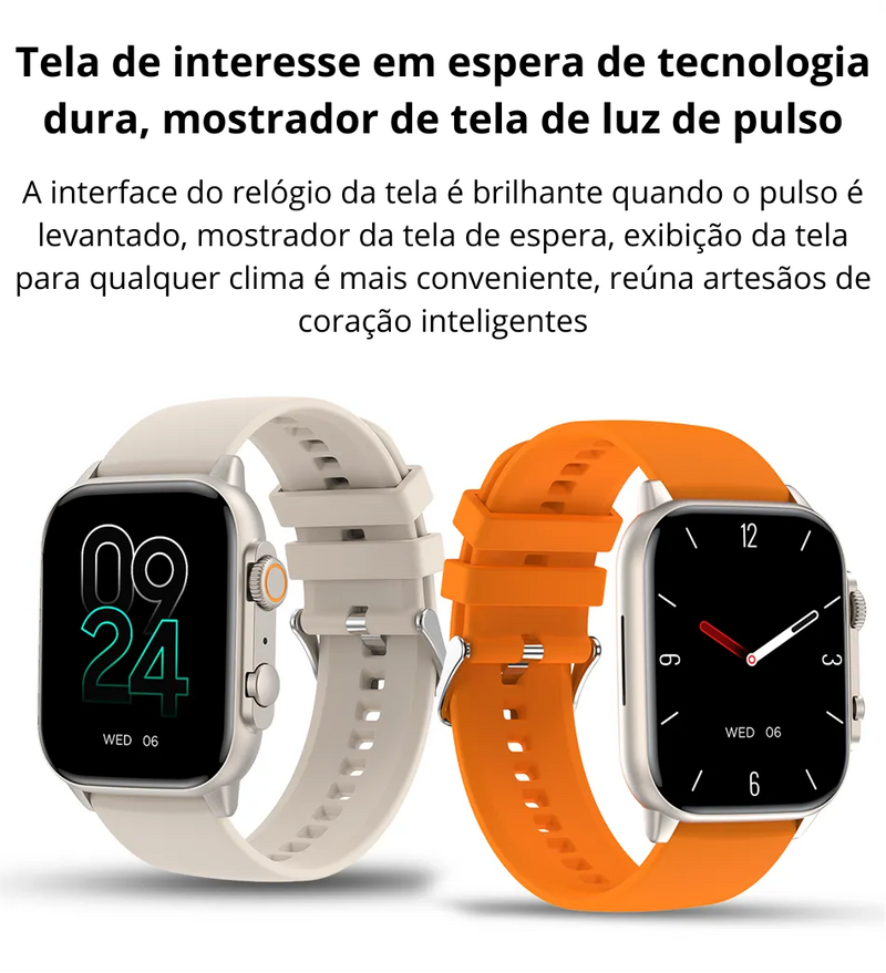 Relógio Inteligente novo lançamento para Homens,Chamada Bluetooth, Ultra Série 8, NFC Smartwatch, IOS, Android, Tela AMOLED 2.0 ", Esporte, Novo